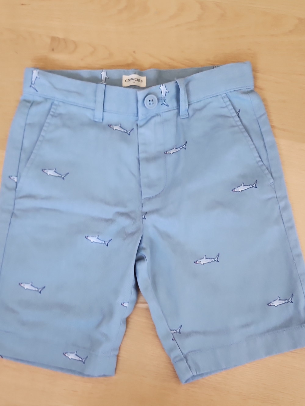 Crewcuts Light Blue Shark Print Boys Shorts